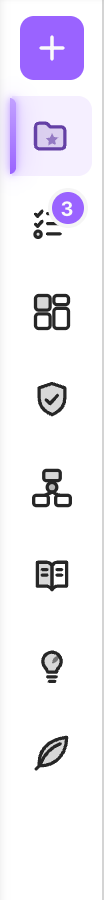 The activity rail, showing the create button above the workspace view icons